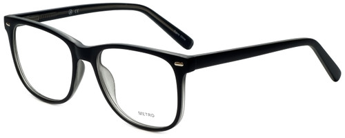 Metro Designer Eyeglasses Metro-35-Black-Crystal in Black Matte Crystal 53mm :: Custom Left & Right Lens