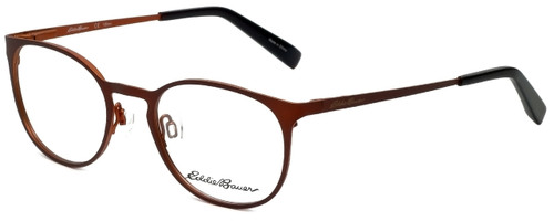 Profile View of Eddie Bauer Designer Reading Glasses EB32205-BR in Brown with Blue Light Filter