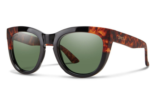 Smith Optics Sidney Polarized Sunglasses in Black Havana with Polarized Grey Green Lenses
