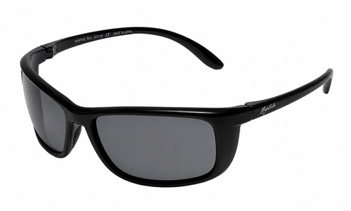 Profile View of Reptile Designer Polarized Sunglasses Whiptail in Black with Grey Lens (Whiptail-BIC) 