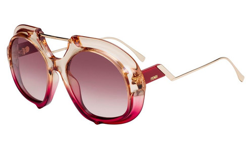 Fendi Designer Sunglasses FF0316-C48 in Dark Pink Red with Red Gradient Lens