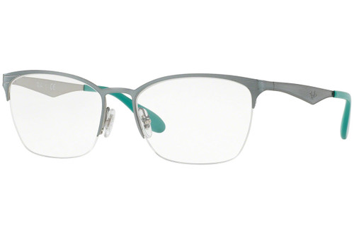 Ray Ban Prescription Eyeglasses RX6345-2919-54 Silver/Light Green 54mm Progressive Lens