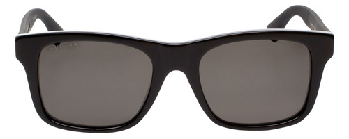 Gucci Designer Sunglasses Matte Black/Polarized Grey Smoke Lens GG0008S-002