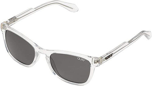 Quay Australia Hardwire Mini Designer Sunglasses Clear/Polarized Smoke Lens 45mm