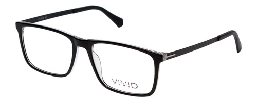 Vivid Designer Reading Eyeglasses 891 in Black/Crystal Clear 55 mm Rx SV