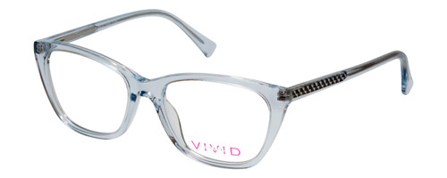 Vivid Designer Reading Eyeglasses 886 in Shiny Light Blue 53 mm Bi-Focal
