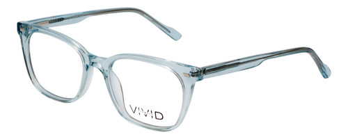 Vivid Designer Reading Eyeglasses 912 Crystal Blue Clear 51 mm Custom Lens