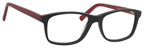 Esquire Mens EQ1546 Eyeglasses with Black Frames and Red Temples 54mm Custom Lens