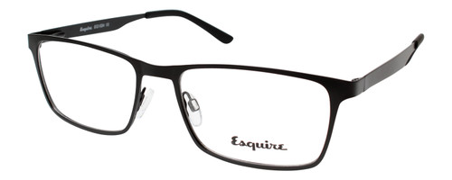 Esquire EQ1524 Rectangular Metal Frame Eyeglasses in Satin Black 55 mm