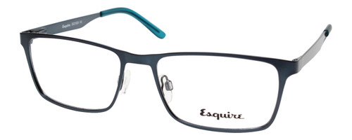 Profile View of Esquire Men's EQ1524 Blue Light Filter+A/R Lenses Eyeglasses in Satin Navy 55 mm