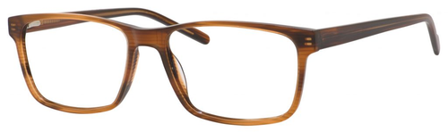 Esquire EQ1566 Mens Rectangle Frame Eyeglasses in Brown Amber 57 mm RX SV