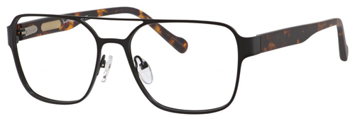Ernest Hemingway H4814 Unisex Square Metal Frame Eyeglasses in Black 53 mm RX SV