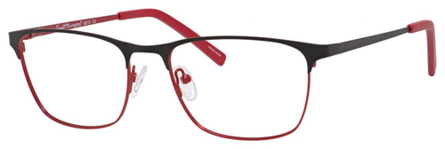 Ernest Hemingway H4818 Unisex Oval Frame Eyeglasses in Black/Red 54 mm Bi-Focal