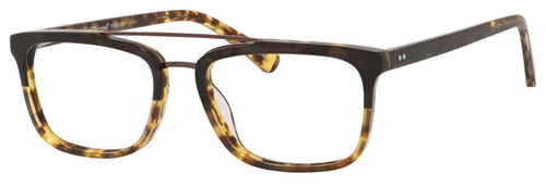 Ernest Hemingway H4825 Unisex Rectangular Frame Eyeglasses in Olive/Amber 54 mm Progressive