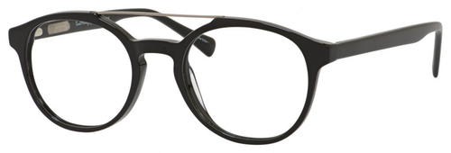 Ernest Hemingway H4826 Unisex Round Frame Eyeglasses in Shiny Black 50 mm Custom Lens