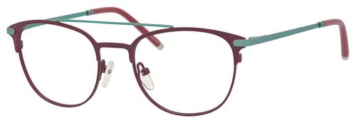 Ernest Hemingway H4832 Womens Round Eyeglasses in Burgundy/Teal 49 mm Custom Lens