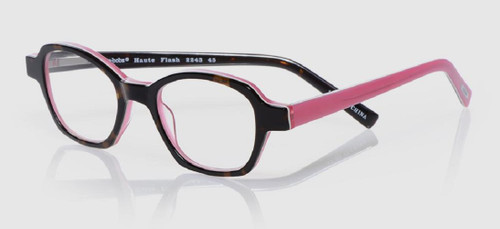 Eyebobs Haute Flash 2243 Square Unisex Reading EyeGlasses in Tortoise&Pink 46 mm