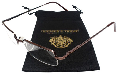 Donald Trump Designer Semi-Rimless Metal Reading Glasses DTR07 Brown Copper 49mm