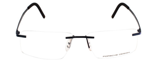 Front View of Porsche Design P-8321-D-55 mm Stainless Steel Rimless Reading Glasses Satin Blue