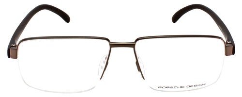 Front View of Porsche Design P8272-C-57 Designer Single Vision Prescription Rx Eyeglasses in Gun Metal SIlver Matte Black Unisex Square Semi-Rimless Titanium 57 mm