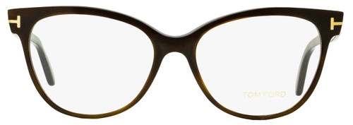 Front View of Tom Ford TF5421-052 Designer Bi-Focal Prescription Rx Eyeglasses in Tortoise Havana Brown Gold Ladies Cateye Full Rim Acetate 55 mm