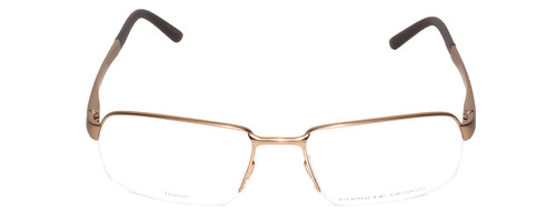 Front View of Porsche Design P8213-A-55 mm Semi-Rimless Designer Reading Glasses Antique Gold