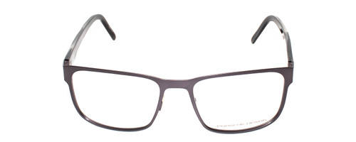 Front View of Porsche Design P8291-B-55 mm Reading Glasses in Gun Metal Grey&Marble Horn Black