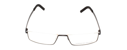 Front View of Porsche Design P8310-D-52 Designer Single Vision Prescription Rx Eyeglasses in Gun Metal&Matte Black Unisex Rectangle Semi-Rimless Stainless Steel 52 mm
