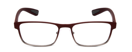 Front View of Prada PS 50GV Unisex Reading Glasses Bordeaux Red Gradient Gun Metal Silver 55mm