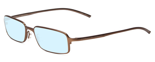 Profile View of Porsche Designs P8185-D Designer Blue Light Blocking Eyeglasses in Bronze Titanium Unisex Rectangle Full Rim Titanium 52 mm