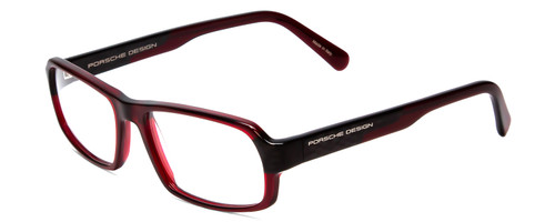 Profile View of Porsche P8215-D Designer Reading Glasses Crystal Burgundy Red Carbon Fiber 55 mm