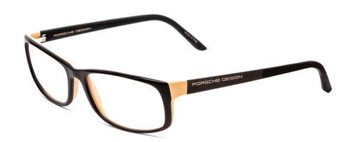 Profile View of Porsche Designs P8243-A Designer Bi-Focal Prescription Rx Eyeglasses in Black Rose Pink/Matte Unisex Oval Full Rim Acetate 54 mm