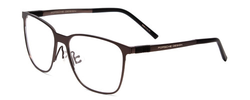 Profile View of Porsche Designs P8275-C Designer Single Vision Prescription Rx Eyeglasses in Satin Brown Black Unisex Square Full Rim Metal 55 mm