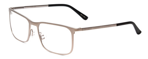 Profile View of Porsche Designs P8294-C Designer Single Vision Prescription Rx Eyeglasses in Silver Black Unisex Square Full Rim Titanium 54 mm