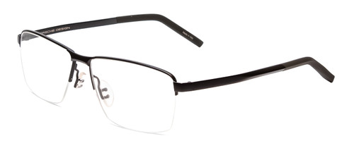 Profile View of Porsche Designs P8318-D Designer Single Vision Prescription Rx Eyeglasses in Anthracite Silver Black Unisex Square Semi-Rimless Metal 55 mm