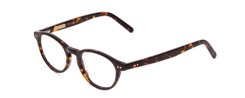 Profile View of Ernest Hemingway H4912 Designer Progressive Lens Blue Light Blocking Eyeglasses in Amber Brown Leopard Animal Print/Silver Accents Unisex Round Full Rim Acetate 47 mm