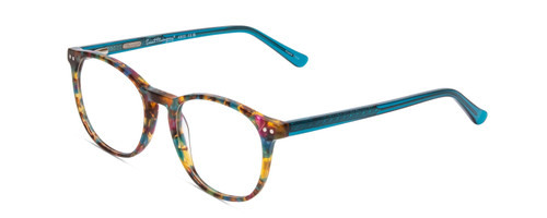 Profile View of Ernest Hemingway H4903 Designer Reading Eye Glasses with Custom Cut Powered Lenses in Demi-Tortoise Havana Blue Ladies Cateye Full Rim Acetate 49 mm