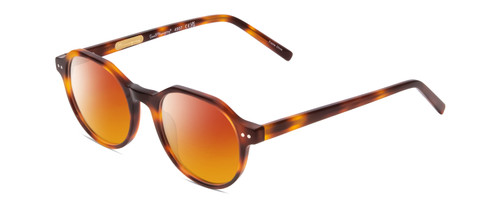 Profile View of Ernest Hemingway H4907 Designer Polarized Sunglasses with Custom Cut Red Mirror Lenses in Tortoise Havana Ladies Round Full Rim Acetate 48 mm