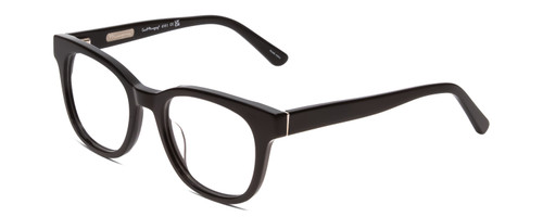 Profile View of Ernest Hemingway H4901 Designer Reading Eye Glasses with Custom Cut Powered Lenses in Gloss Black Ladies Cateye Full Rim Acetate 51 mm