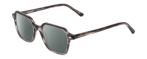 Profile View of Ernest Hemingway H4872 Designer Polarized Sunglasses with Custom Cut Smoke Grey Lenses in Smoke Grey Crystal Tortoise Havana/Silver Accent Unisex Square Full Rim Acetate 50 mm