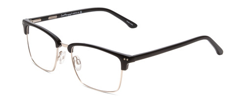 Profile View of Ernest Hemingway H4870 Designer Progressive Lens Prescription Rx Eyeglasses in Shiny Black/Silver Unisex Cateye Full Rim Acetate 53 mm