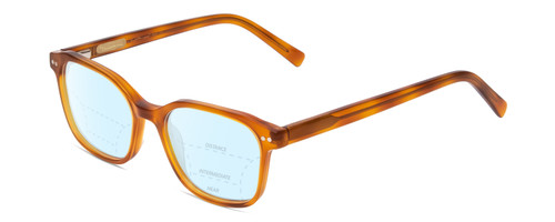 Profile View of Ernest Hemingway H4867 Designer Progressive Lens Blue Light Blocking Eyeglasses in Demi-Tortoise Havana Blonde/Silver Accent Unisex Cateye Full Rim Acetate 50 mm