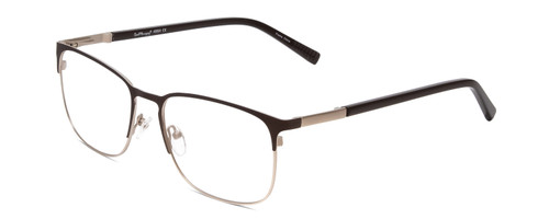 Profile View of Ernest Hemingway H4864 Designer Single Vision Prescription Rx Eyeglasses in Matte Brown Satin Silver Unisex Cateye Full Rim Stainless Steel 58 mm