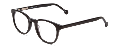 Profile View of Ernest Hemingway H4865 Designer Reading Eye Glasses with Custom Cut Powered Lenses in Gloss Black/Rounded Tips Unisex Cateye Full Rim Acetate 49 mm