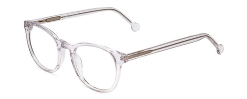 Profile View of Ernest Hemingway H4865 Designer Progressive Lens Prescription Rx Eyeglasses in Clear Crystal Silver Glitter/Rounded Tips Unisex Cateye Full Rim Acetate 49 mm