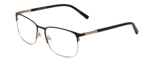 Profile View of Ernest Hemingway H4864 Designer Progressive Lens Prescription Rx Eyeglasses in Matte Black Satin Silver Unisex Cateye Full Rim Stainless Steel 58 mm