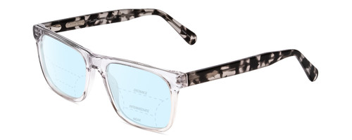 Profile View of Ernest Hemingway H4861 Designer Progressive Lens Blue Light Blocking Eyeglasses in Clear Crystal/Grey Black Tortoise Havana Unisex Cateye Full Rim Acetate 55 mm