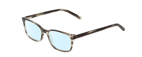 Profile View of Ernest Hemingway H4852 Designer Blue Light Blocking Eyeglasses in Grey Black Clear Stripe Unisex Rectangle Full Rim Acetate 51 mm