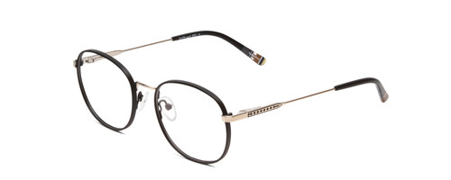 Profile View of Ernest Hemingway H4853 Unisex Round Stainless Steel Eyeglasses Black Silver 51mm