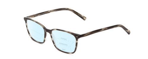 Profile View of Ernest Hemingway H4849 Designer Progressive Lens Blue Light Blocking Eyeglasses in Grey Crystal Black Glitter Stripe Unisex Rectangle Full Rim Acetate 53 mm